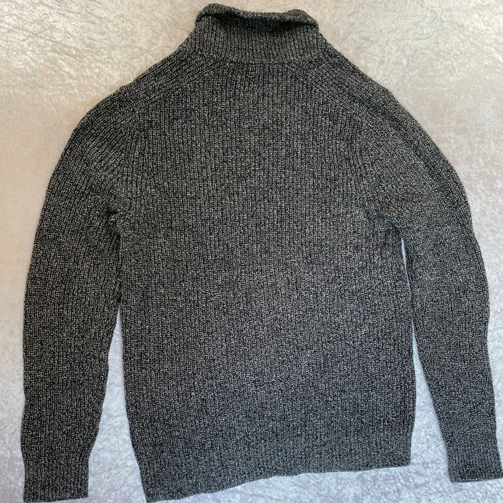 Banana Republic Shawl Collar Sweater Large Grey Marled NWT Wool Blend Chunky